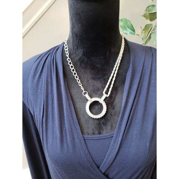 Women's Premise Studio Navy Long Sleeve Top with Cross Front Size S - Picture 3 of 11